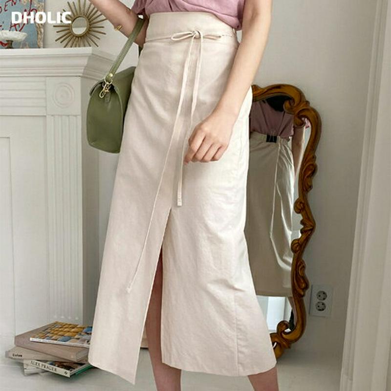 リボンHラインスカート・全4色・b55552 レディース 【sk】【スカート ロング ロングスカート Hライン リボン りぼん 