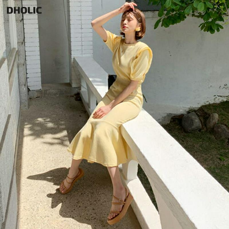 フリルスリーブワンピース・全2色・b55602 レディース 【ops】【ワンピース ロング ロングワンピース 半袖 ハーフスリー