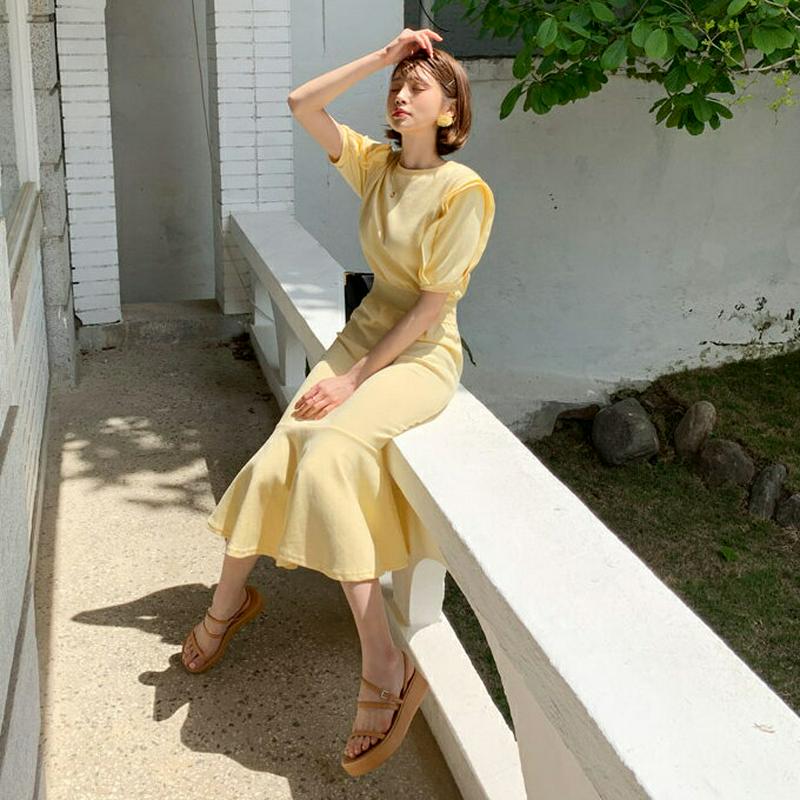 フリルスリーブワンピース・全2色・b55602 レディース 【ops】【ワンピース ロング ロングワンピース 半袖 ハーフスリー