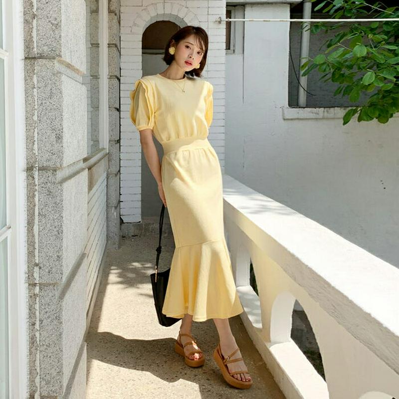 フリルスリーブワンピース・全2色・b55602 レディース 【ops】【ワンピース ロング ロングワンピース 半袖 ハーフスリー