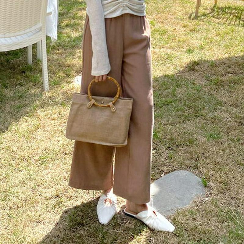 リネン混ワイドパンツ・全4色・t55595 レディース 【pt】【パンツ ワイドパンツ ワイド ロング ズボン ボトムス リネン