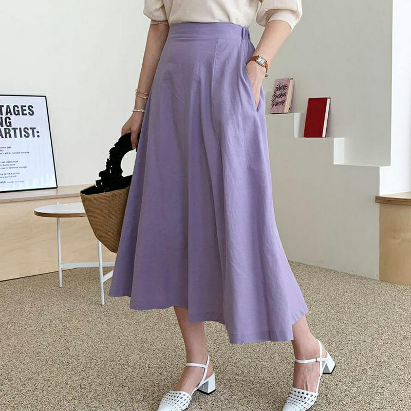 Aラインスカート・全5色・b62172 レディース【sk】【スカート ロング ロングスカート Aライン 単色 無地 シンプル 大