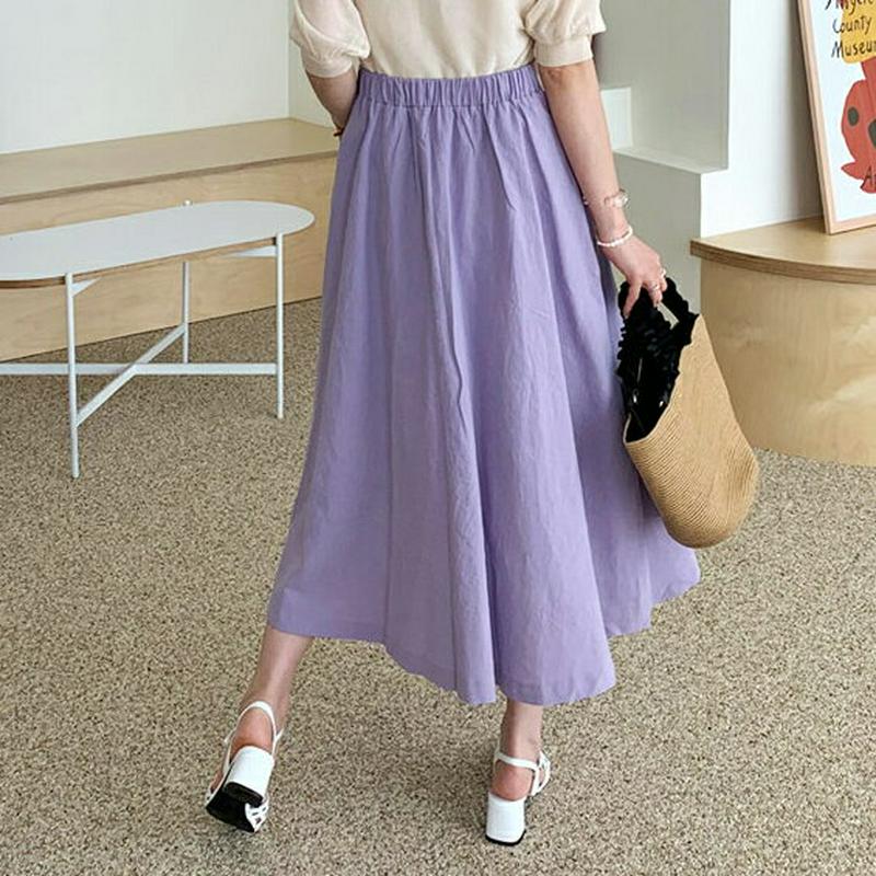 Aラインスカート・全5色・b62172 レディース【sk】【スカート ロング ロングスカート Aライン 単色 無地 シンプル 大