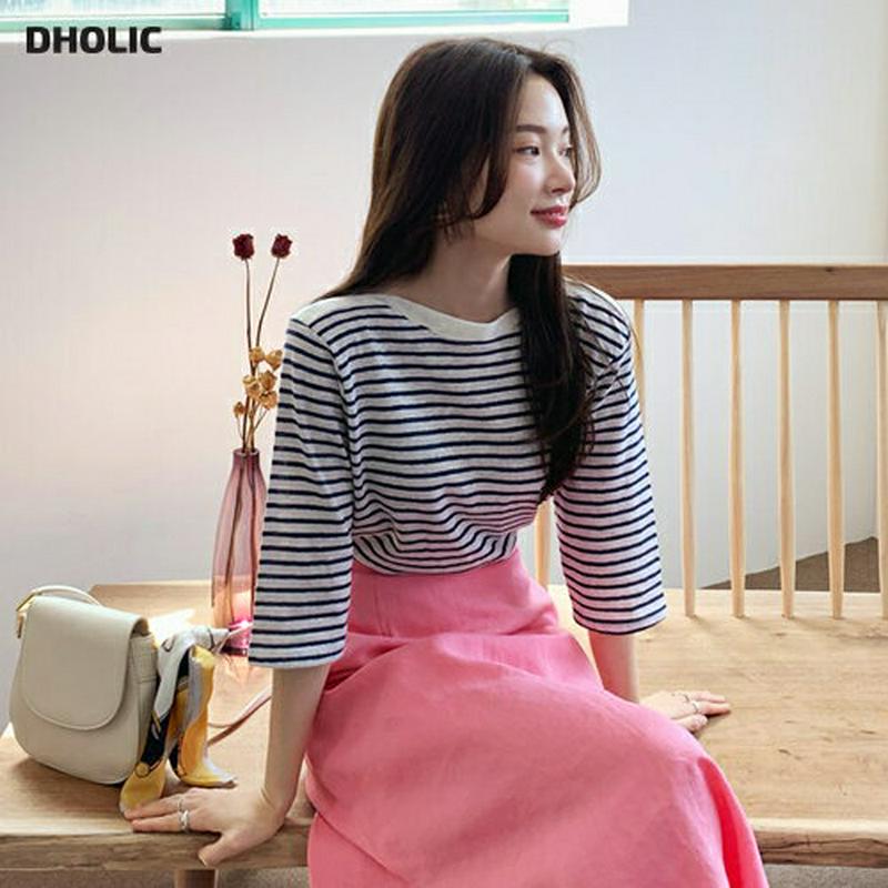ボートネックボーダーTシャツ・全3色・t62111 レディース【tops】【トップス Tシャツ 七分丈 七分袖 7分丈 7分袖 