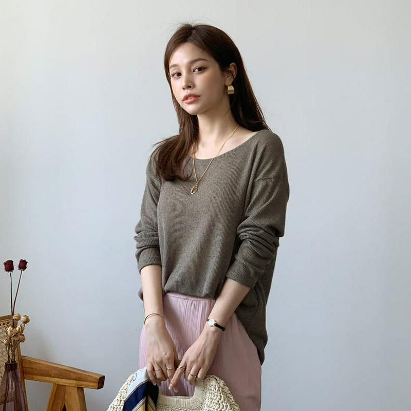 シアーTシャツ・全3色・b62114 レディース【tops】【トップス ニット ニットトップス シアー Tシャツ 長袖 単色 無