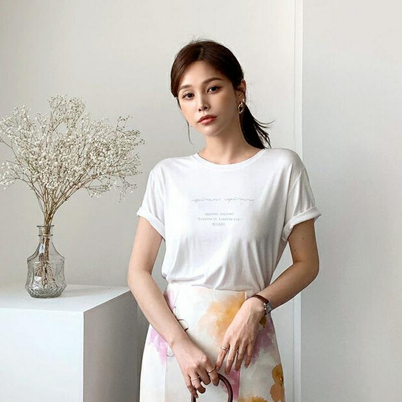 レタリングTシャツ・全4色・t62108 レディース【tops】【トップス Tシャツ 半袖 ハーフスリーブ ロゴ レタリング ロ