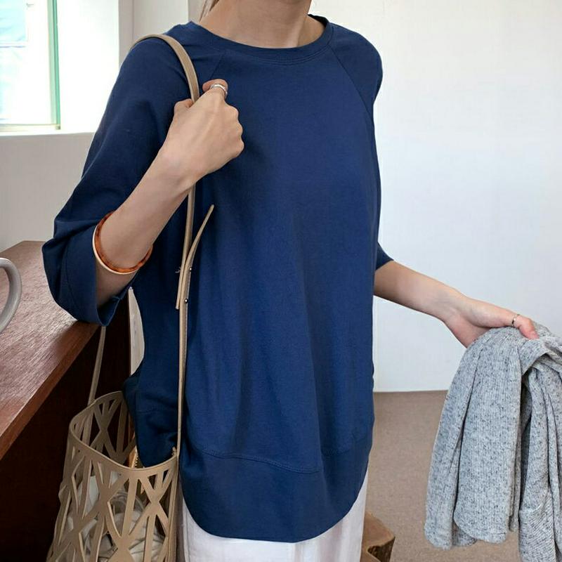 ラグランフレアTシャツ・全3色・b62109 レディース【tops】【トップス Tシャツ 七分丈 七分袖 7分袖 7分丈 ラグラ