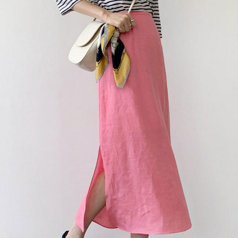 リネンスリットフレアスカート・全3色・b62135 レディース【sk】【スカート ロング ロングスカート フレア フレアスカート
