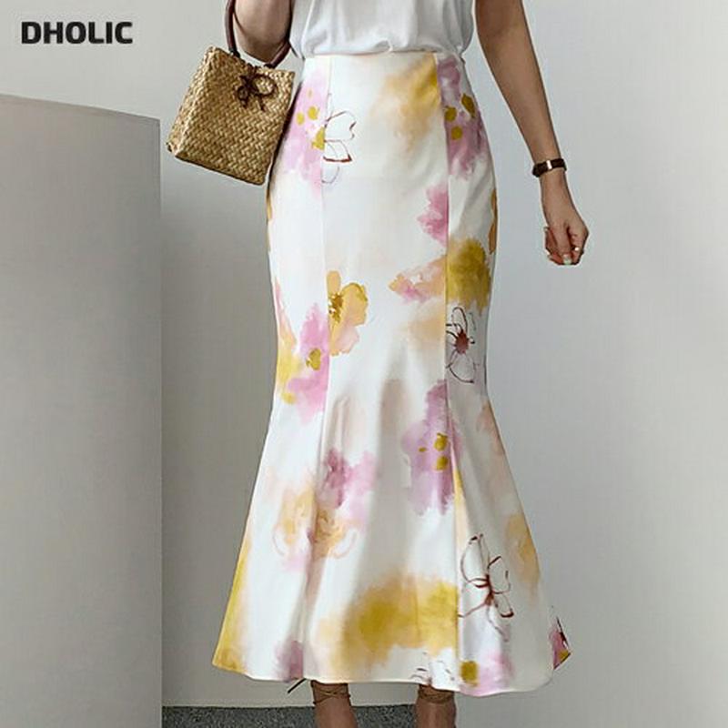 フラワープリントスカート・全2色・t62136 レディース【sk】【スカート ロングスカート ロング 花柄 フラワー マーメイド