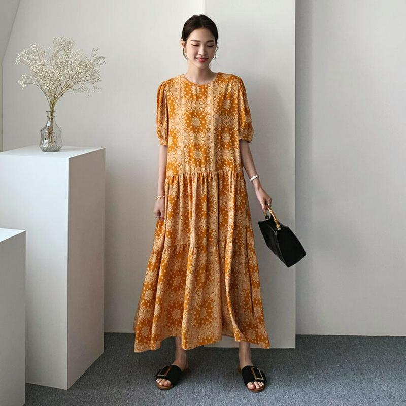 ペイズリーロングワンピース・全3色・t62125 レディース【ops】【ワンピース ロング ロングワンピース 半袖 ハーフスリー