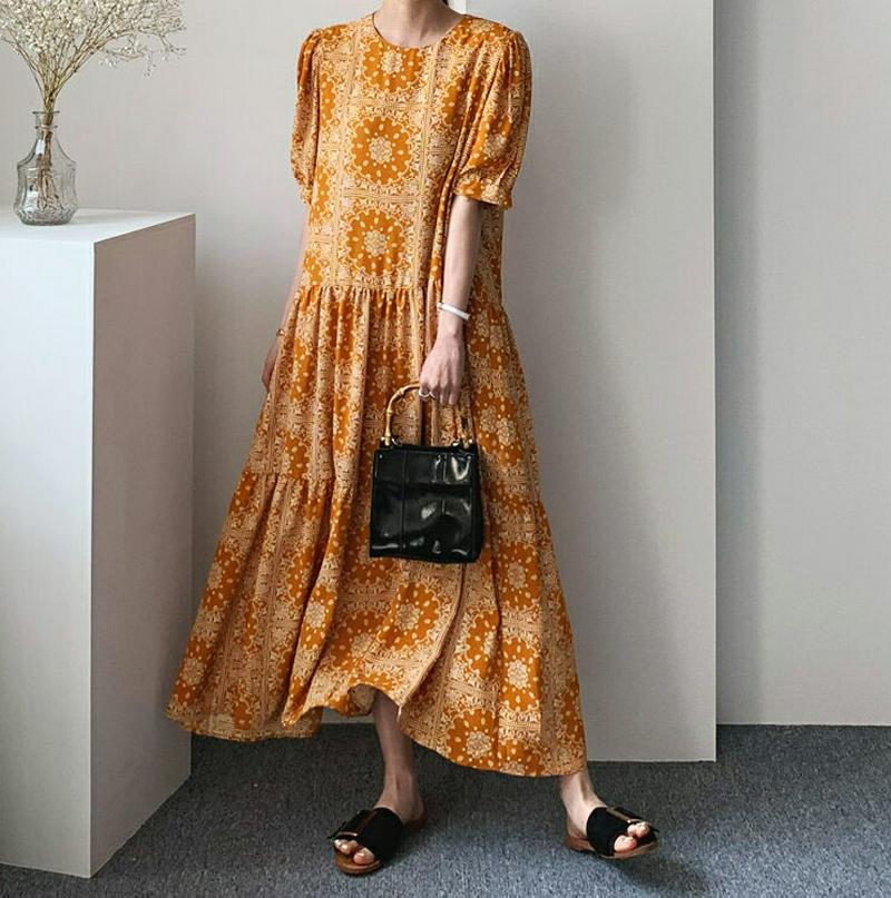 ペイズリーロングワンピース・全3色・t62125 レディース【ops】【ワンピース ロング ロングワンピース 半袖 ハーフスリー