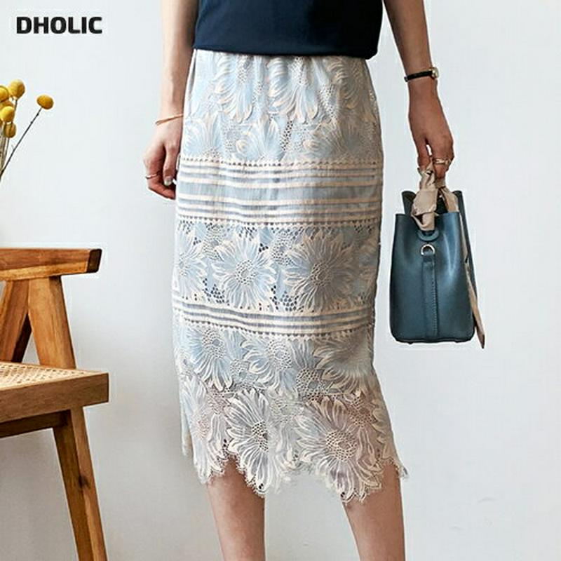 レーススカート・全2色・b62134 レディース【sk】【スカート ミディ丈 ミディスカート レース 総レース 上品 フェミニン