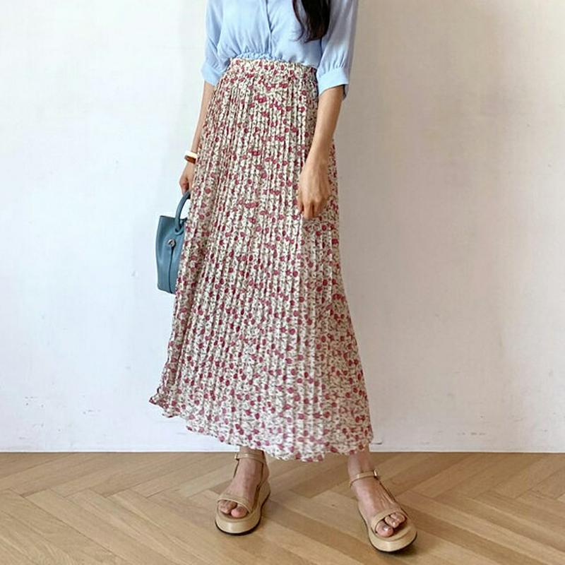 プリーツフローラルスカート・全3色・b59266 レディース 【sk】【スカート ロング ロングスカート プリーツ プリーツスカ