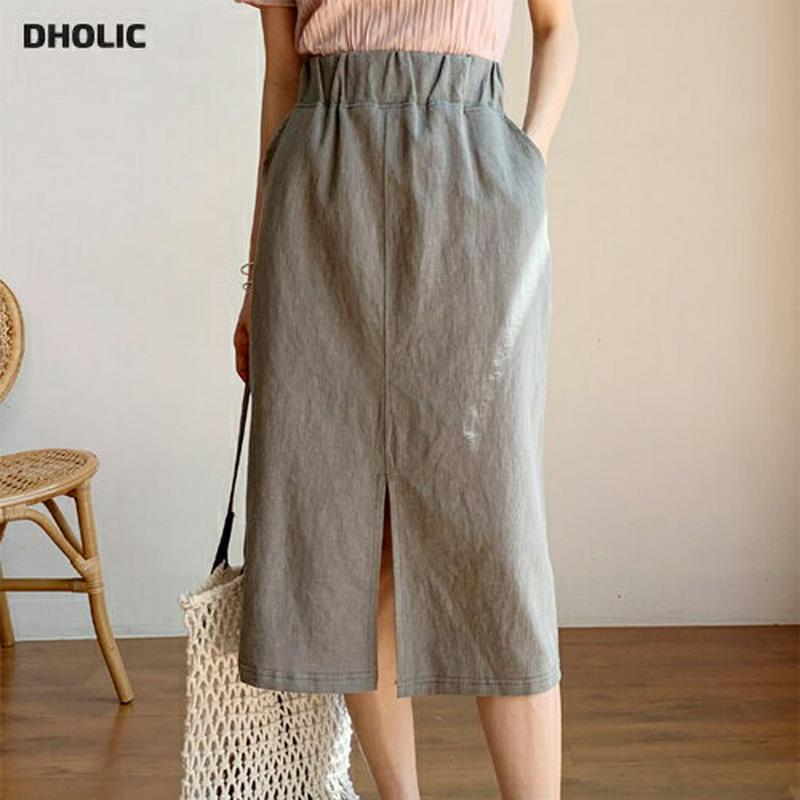 2TYPEスリットスカート・全5色・b59267 レディース 【sk】【スカート ミディ丈 ミディスカート スリット 単色 無地