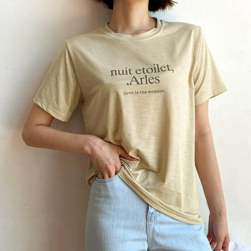 レタリング半袖Tシャツ・全4色・t59242 レディース 【tops】【トップス Tシャツ 半袖 ロゴ レタリング ロゴT シン