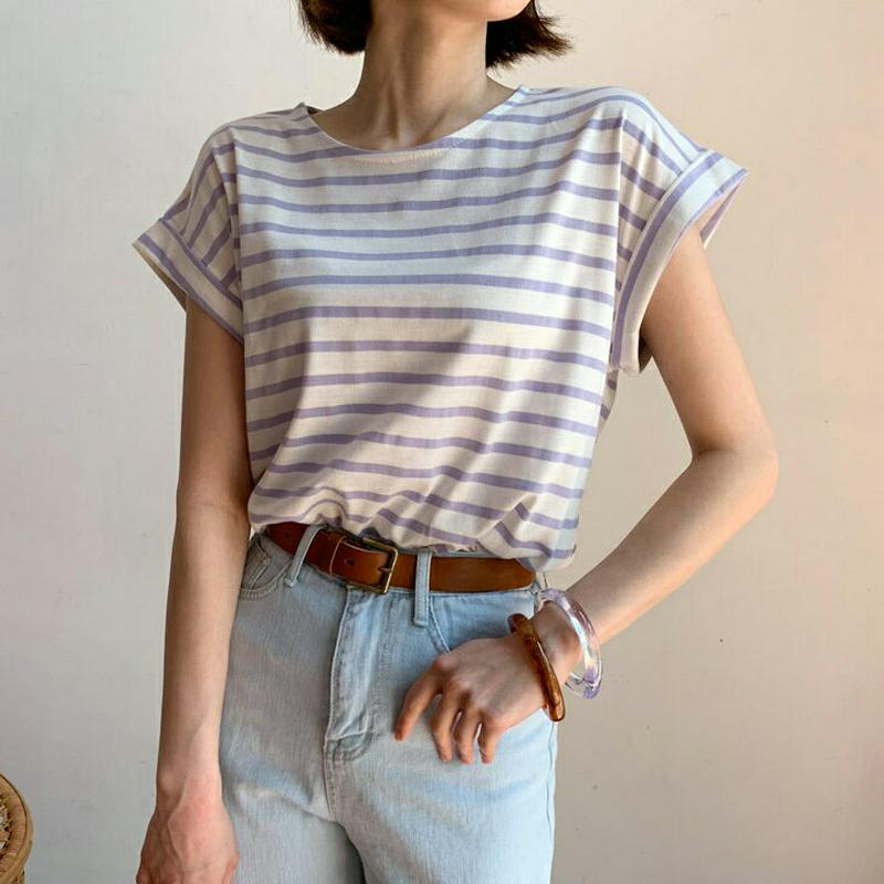 ショートスリーブボーダーTシャツ・全4色・t59241 レディース 【tops】【トップス Tシャツ ショートスリーブ ボーダー