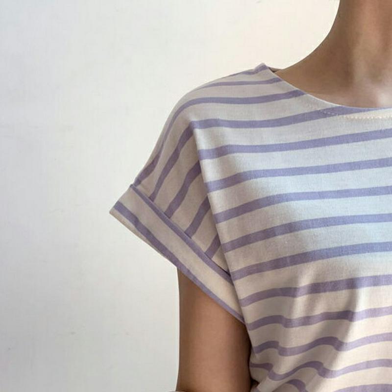 ショートスリーブボーダーTシャツ・全4色・t59241 レディース 【tops】【トップス Tシャツ ショートスリーブ ボーダー