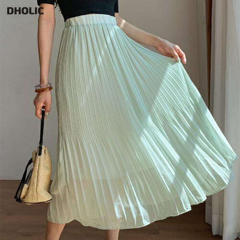 イージープリーツスカート・全4色・e59268 レディース 【sk】 高見え 韓国ファッション スカート ロング ロングスカート プリーツ プリーツスカート ウエストゴム 単色 シンプル フェミニン 大人 春 夏