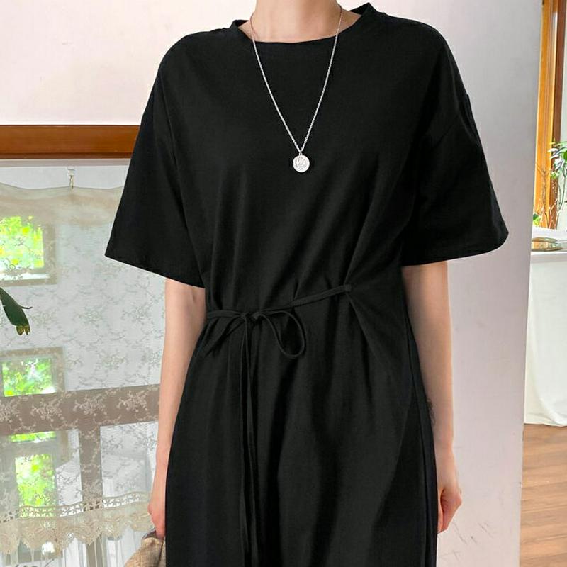 リボンロングワンピース・全2色・t59257 レディース 【ops】【ワンピース ロング ロングワンピース 半袖 ハーフスリーブ