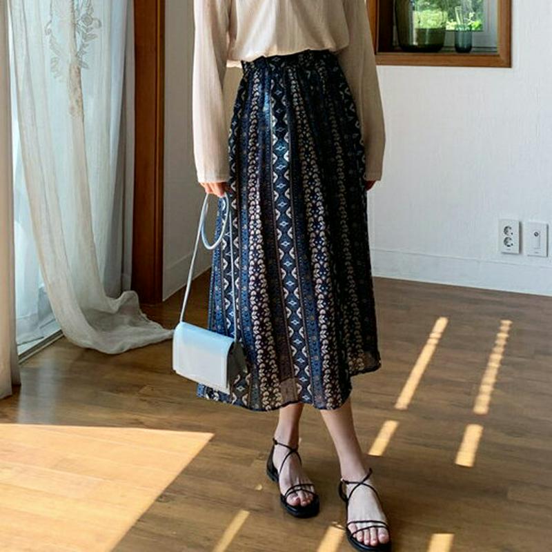 パターン配色プリーツスカート・全1色・b59265 レディース 【sk】【スカート ロング ロングスカート プリーツ プリーツス