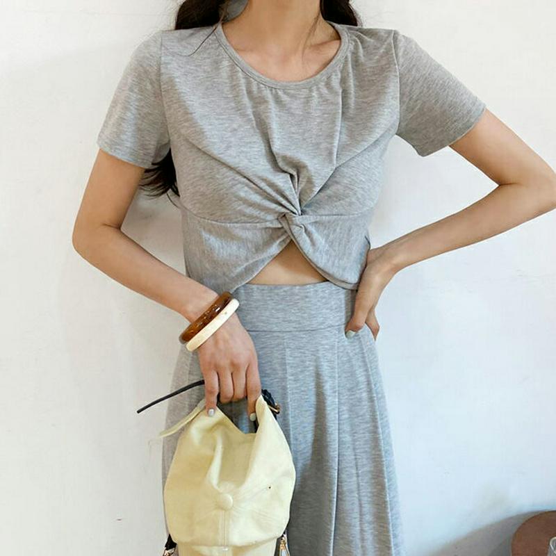 ツイストTシャツ&パンツSET・全2色・t59260 レディース 【pt】【セットアップ トップス Tシャツ 半袖 ツイスト パ
