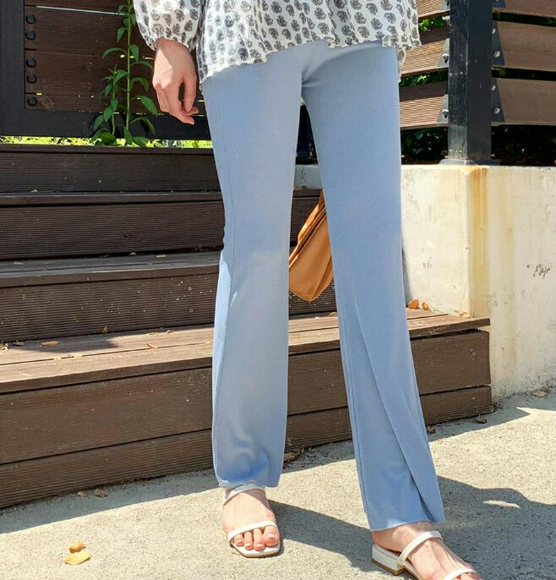 リブブーツカットパンツ・全3色・t59263 レディース 【pt】【パンツ ロングパンツ ズボン ボトムス リブ リブパンツ ブ