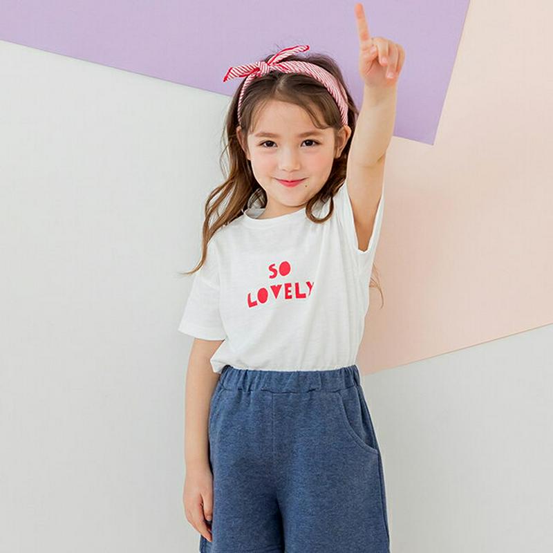 So lovely半袖Tシャツ(ホワイト)・p001632 キッズ【3~8才】【tops】【トップス Tシャツ 半袖 ハーフスリ