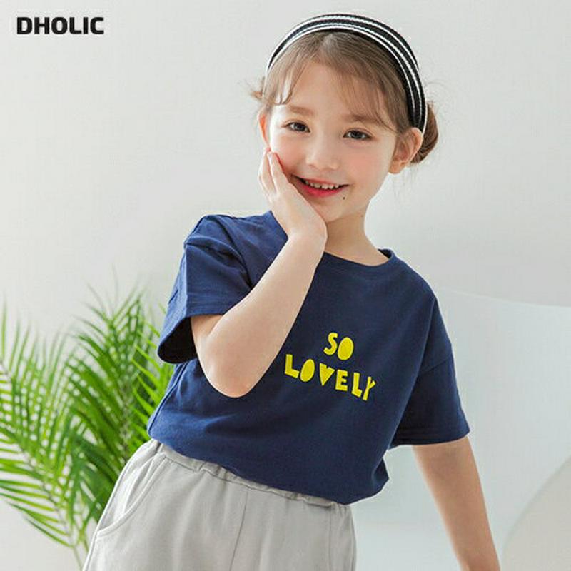 So lovely半袖Tシャツ(ネイビー)・p001634 キッズ【3~8才】【tops】【トップス Tシャツ 半袖 ハーフスリ
