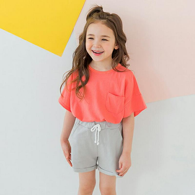 ポケットボクシーTシャツSET(オレンジ)・p001728 キッズ【3~8才】【tops】【セットアップ setup トップス 