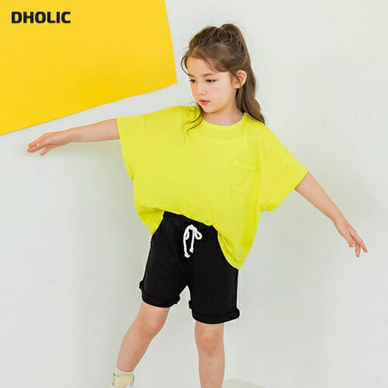 ポケットボクシーTシャツSET(ライム)・p001637 キッズ【3~8才】【tops】【トップス Tシャツ 半袖 ハーフスリー