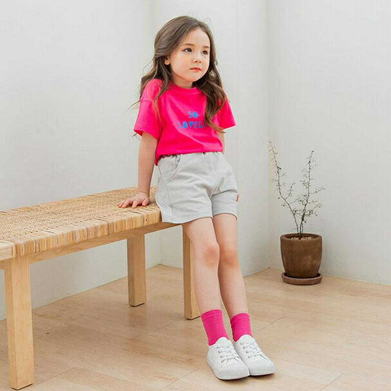 コットンショートパンツ(グレー)・p001726 キッズ【3~8才】【pt】【パンツ ショートパンツ 半ズボン ズボン ボトムス