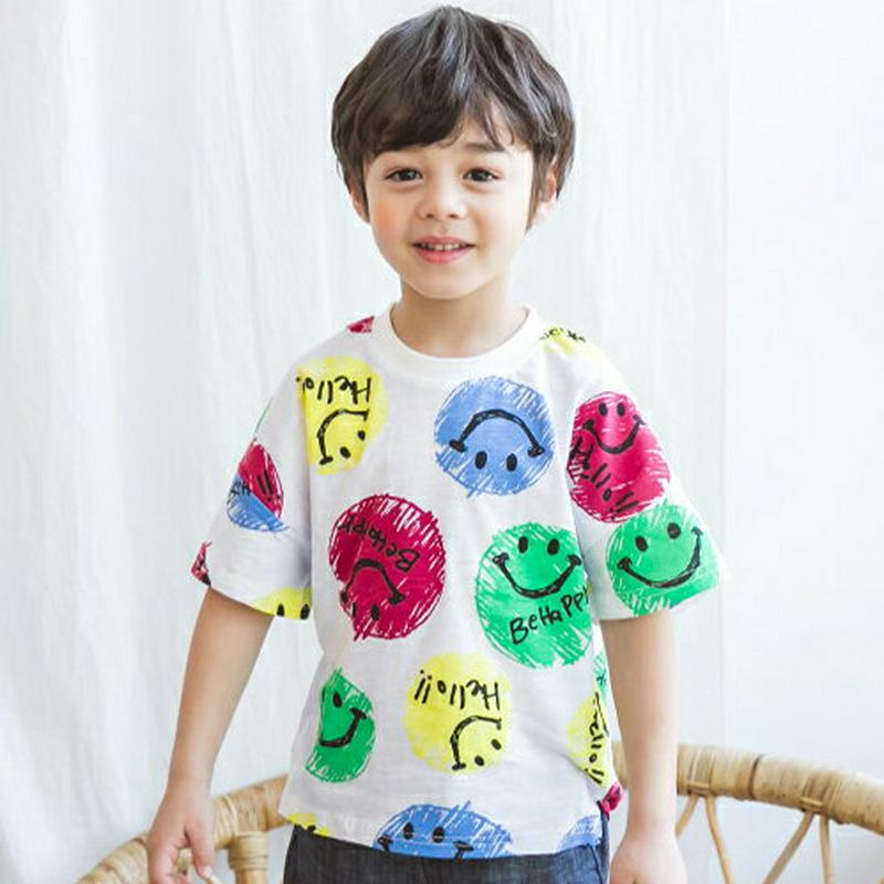 2TYPEプリントTシャツ・p001083 キッズ【3~8才】【tops】【トップス Tシャツ 半袖 ハーフスリーブ 総柄 ポップ カラフル カジュアル 女の子 男の子 子供 こども 子供服 こども服】【KIDS】