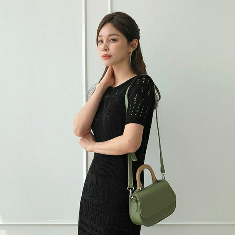 スリップ付パンチングニットワンピース・全3色・b62069 レディース【ops】【ワンピース ミディ丈 ミディワンピース パンチ