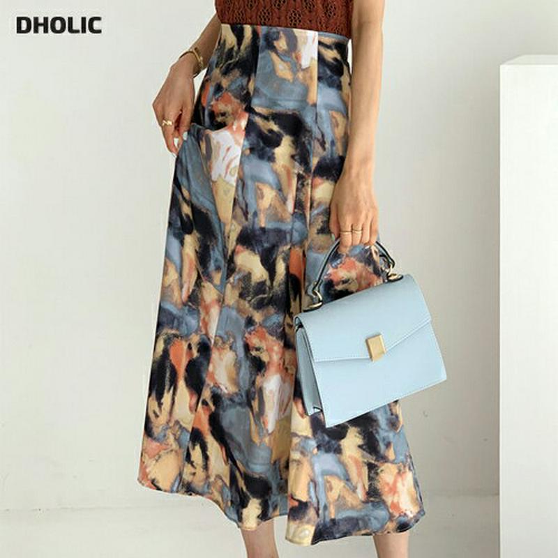 プリントフレアスカート・全2色・t56038 レディース 【sk】【スカート ロング ロングスカート 総柄 フレア フレアスカー