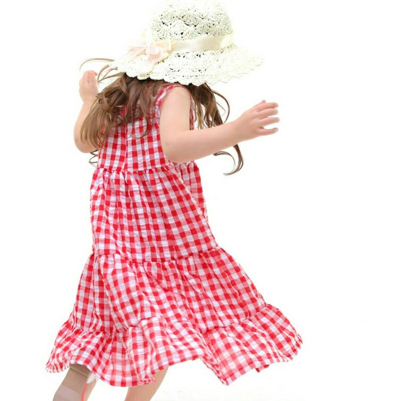 チェックティアードロングワンピース・p001691 キッズ【3~8才】【ops】【ワンピース ロングワンピース ロング チェック柄 チェック ギンガムチェック スリーブレス ノースリーブ ガーリー 女の子 子供 こども 子供服 こども服】【KIDS】
