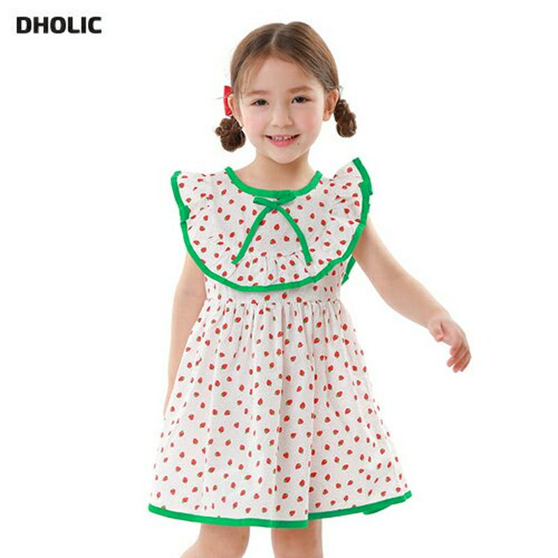 ストロベリー柄フリルラインワンピース・p001689 キッズ【3~8才】【ops】【ワンピース ミディ丈 ミディワンピース フリル ストロベリー いちご イチゴ 苺 フリルスリーブ ガーリー 可愛い かわいい 女の子 子供 こども 子供服 こども服】【KIDS】