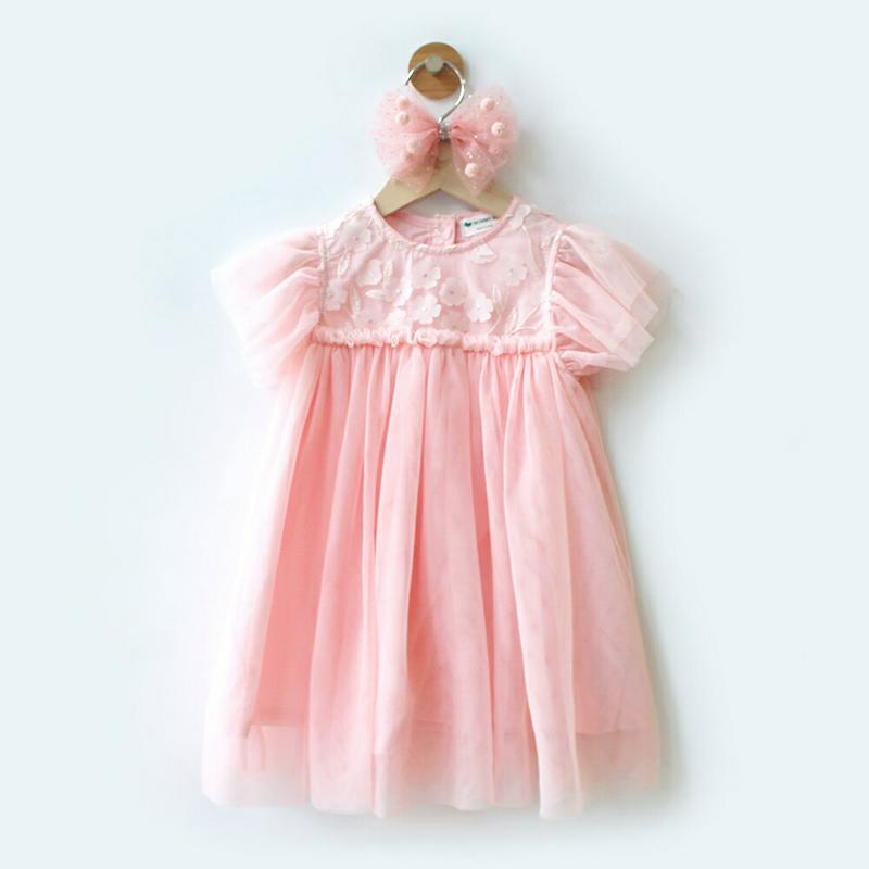 フラワーチュールワンピース・p001330 キッズ【3~8才】【ops】【ワンピース ショートスリーブ 半袖 フリル レース チ