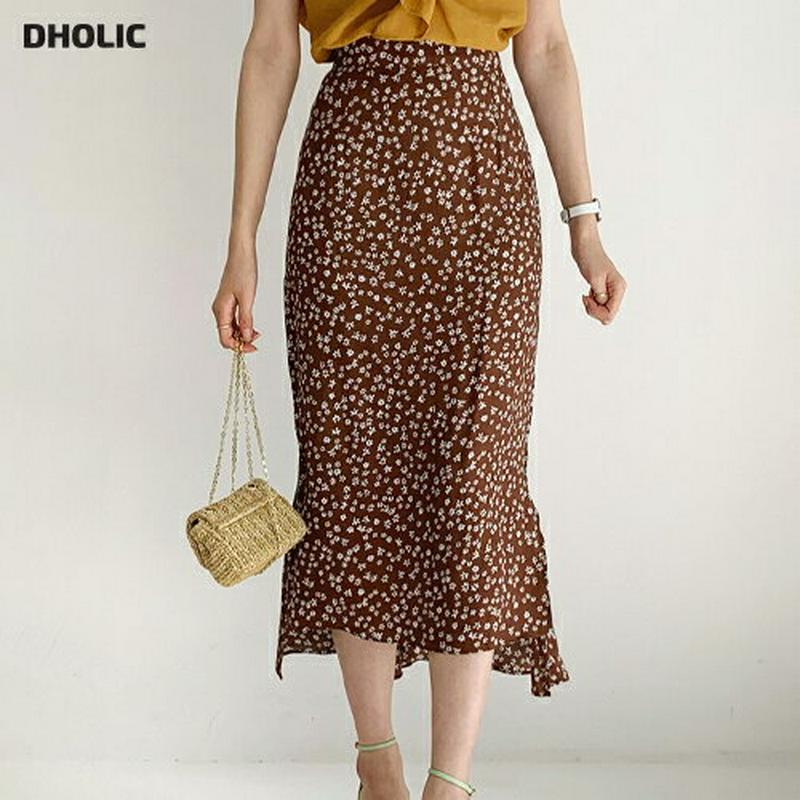 アンバランス花柄スカート・全2色・b56000 レディース 【sk】【スカート ミディ丈 ミディスカート フレア フレアスカート