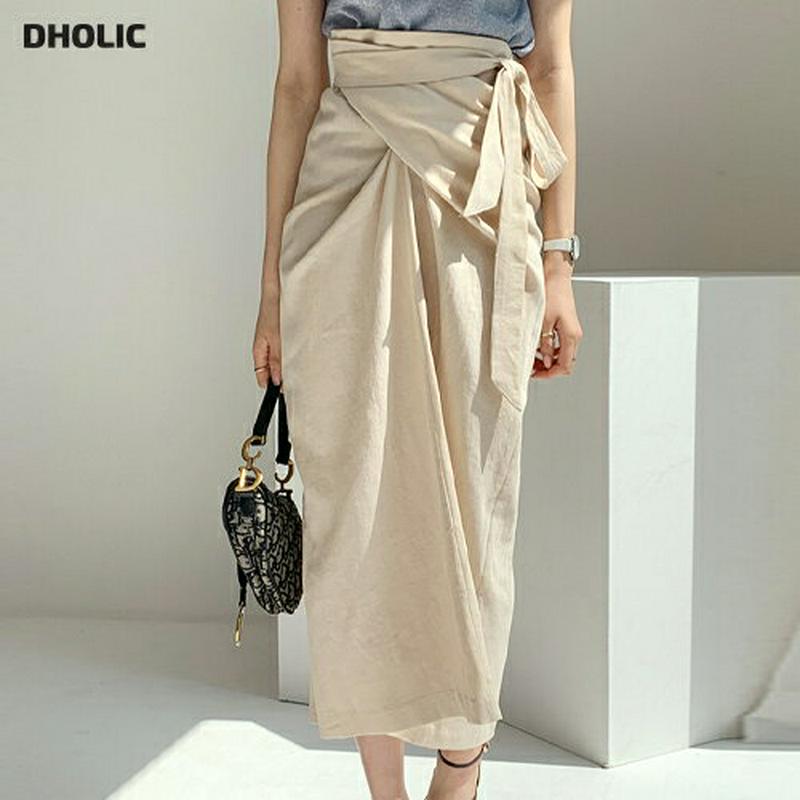 リネン混ラップスカート・全3色・t56036 レディース 【sk】【スカート ロング ロングスカート ラップ ラップスカート ラ