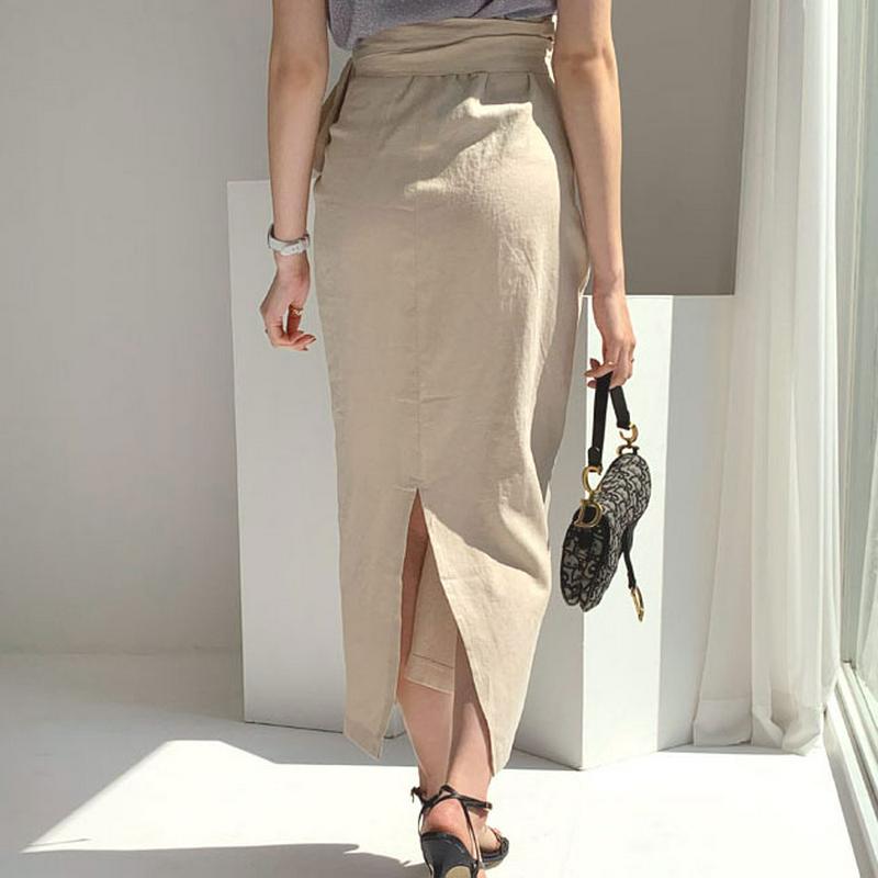 リネン混ラップスカート・全3色・t56036 レディース 【sk】【スカート ロング ロングスカート ラップ ラップスカート ラ
