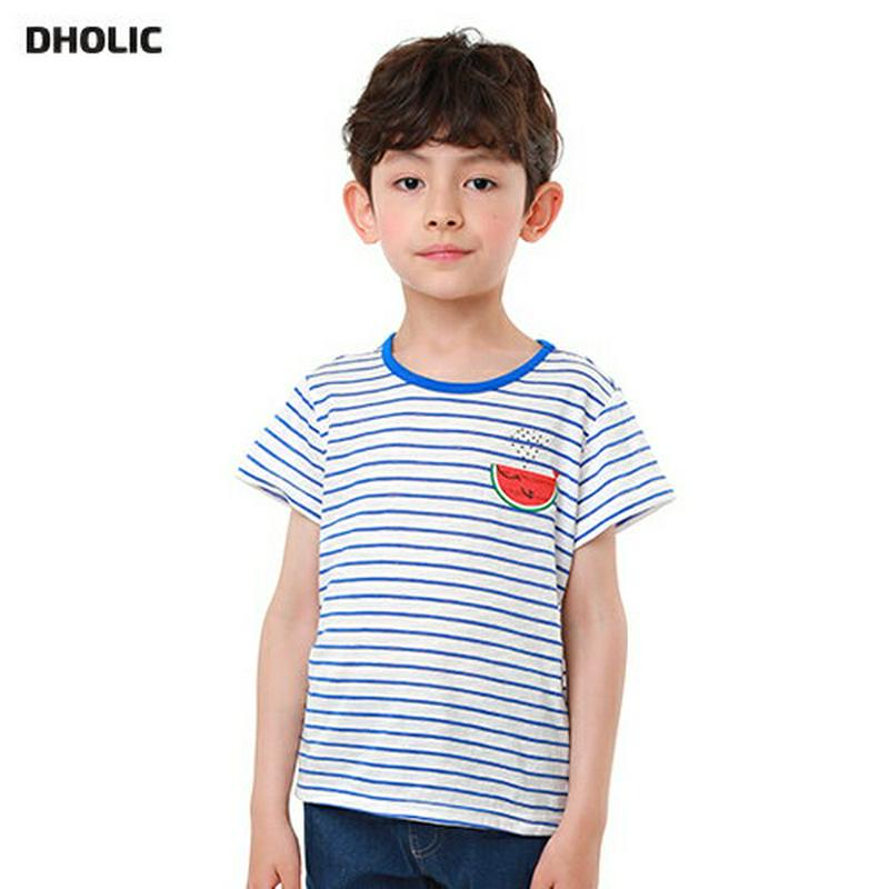ウォーターメロンボーダーTシャツ・p001456 キッズ【3~8才】【tops】【トップス Tシャツ 半袖 ボーダー 柄 スイカ カジュアル ラフ 女の子 男の子 子供 こども 子供服 こども服】【KIDS】