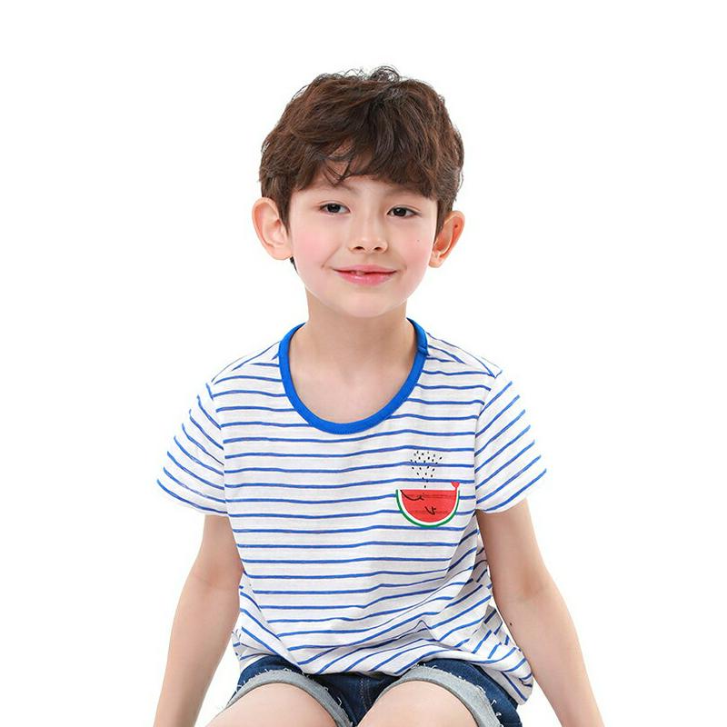 ウォーターメロンボーダーTシャツ・p001456 キッズ【3~8才】【tops】【トップス Tシャツ 半袖 ボーダー 柄 スイカ カジュアル ラフ 女の子 男の子 子供 こども 子供服 こども服】【KIDS】