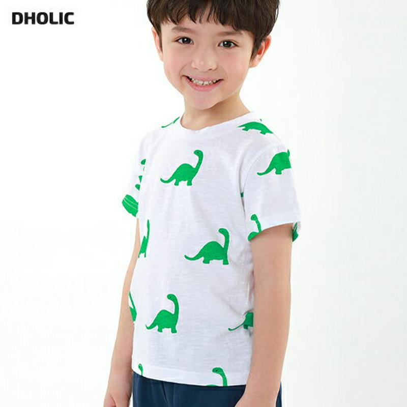 ダイナソープリントTシャツ・p001457 キッズ【3~8才】【tops】【トップス Tシャツ 半袖 恐竜 ダイナソー 総柄 カ