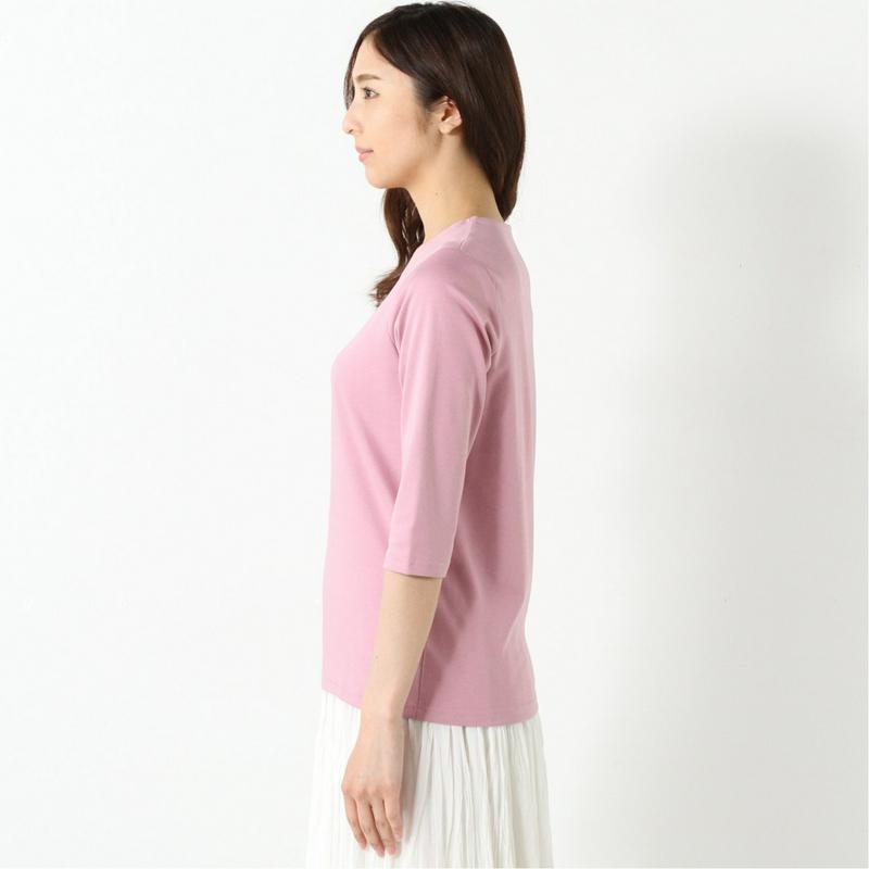 プレミアムコットン７分袖Ｔシャツ【無地・ボーダー】