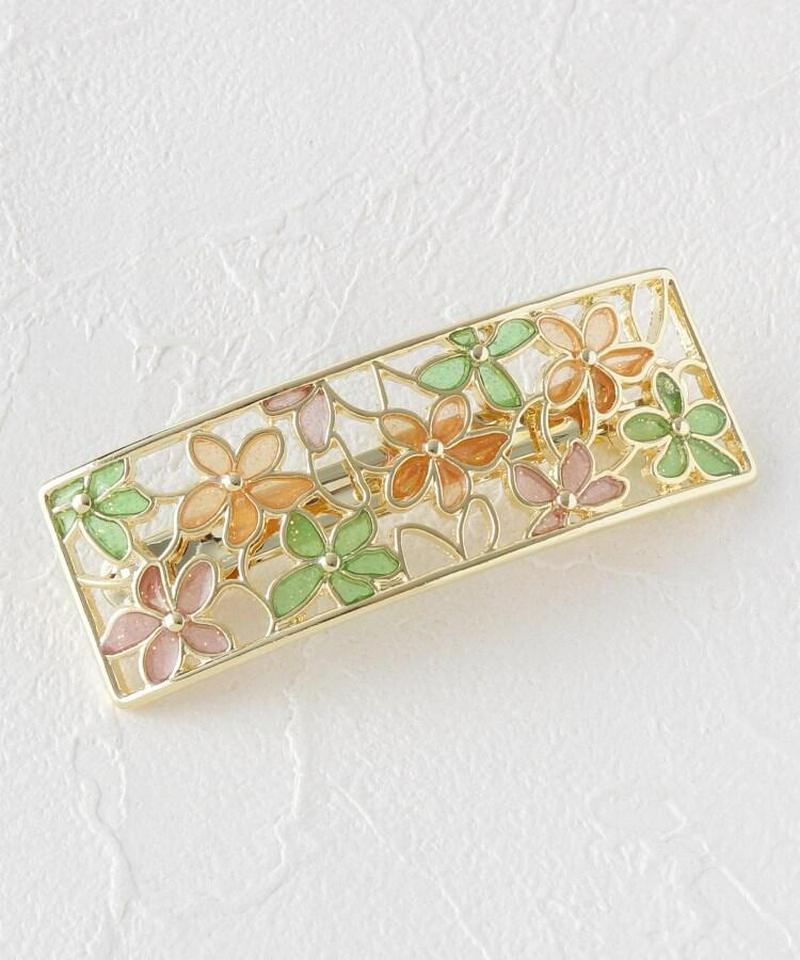 ステンドエポ花バレッタ