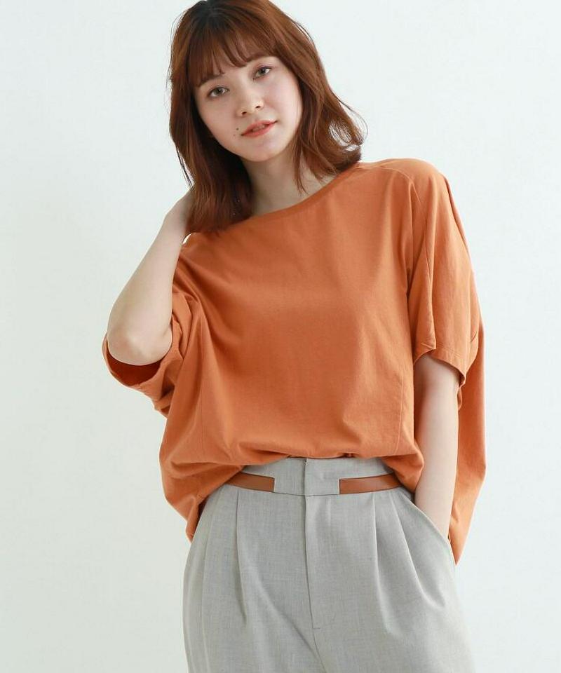 【ウォッシャブル】ラウンドヘム造形ビッグTシャツ