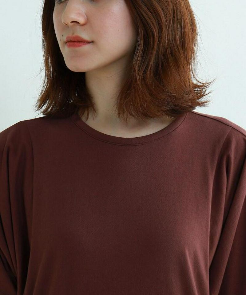 【ウォッシャブル】袖コンシャスTシャツロングワンピース