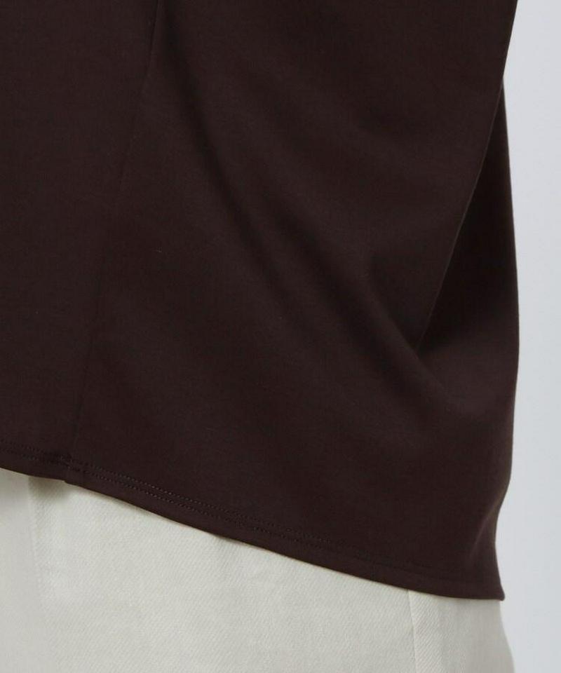 【洗える】バックレース チュールネックTシャツ