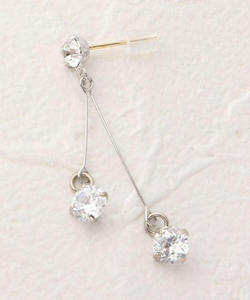 トリプルビジューピアノ線調ピアス