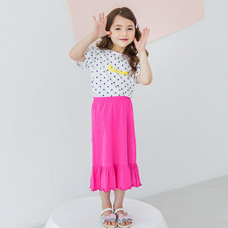 ドットTシャツ&ロングスカートSET(パープルピンク)・p001986 キッズ【3~8才】【set】【セット set トップス 